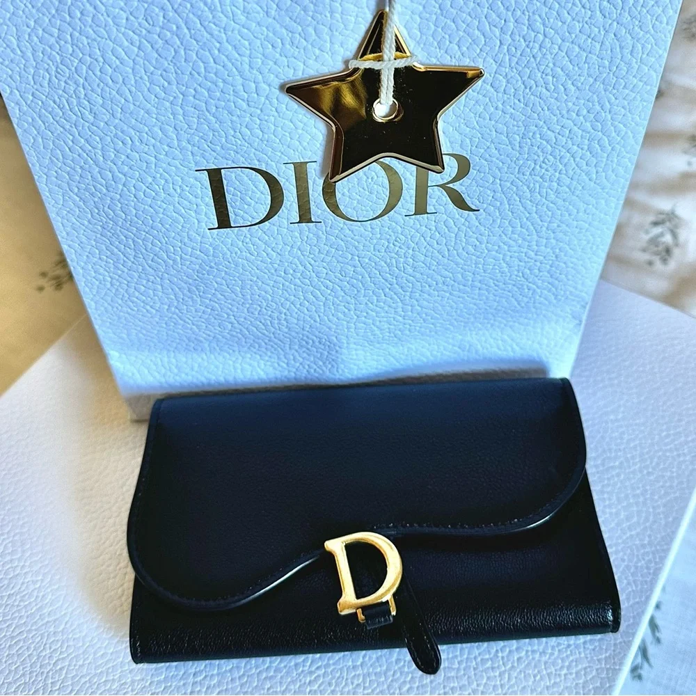 DIOR Saddle Long Wallet Goatskin